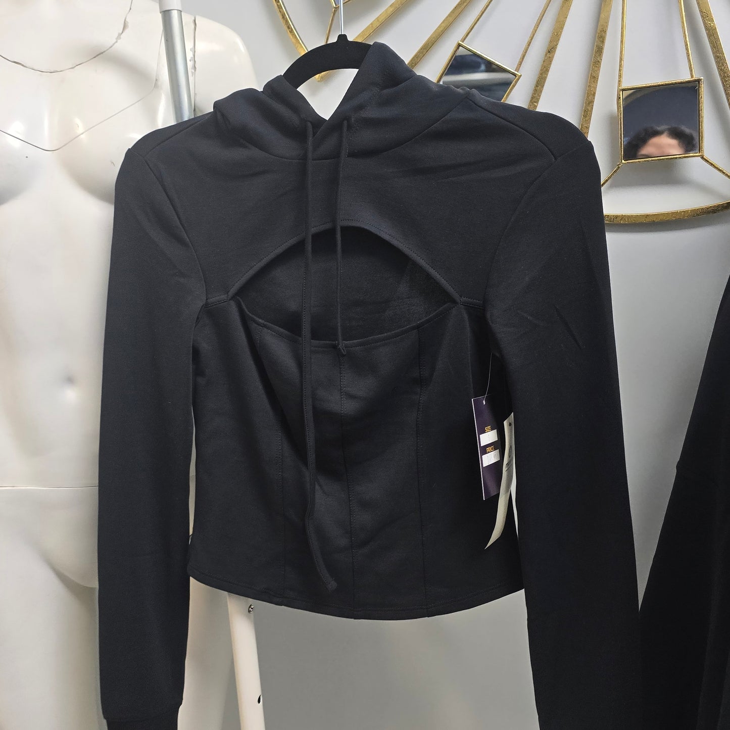 Mono B Black Cut Out Hoodie