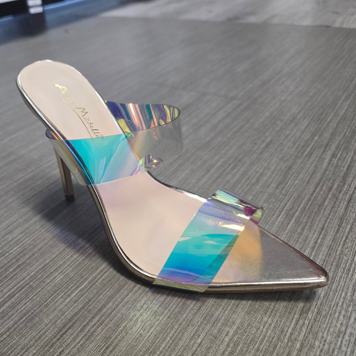 Clear Holographic Strap Heel