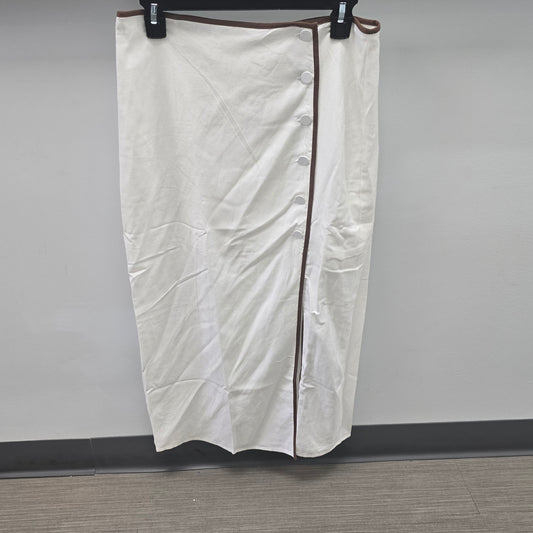 Ivory Button Up Linen Skirt