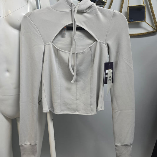 Mono B Pale Grey Cut Out Hoodie