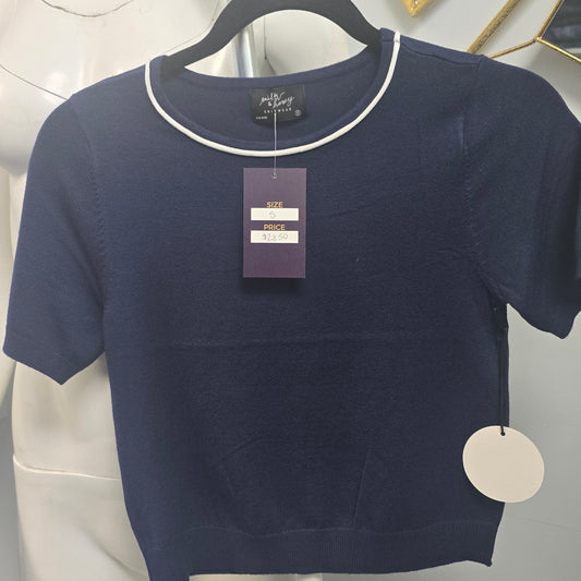 Blue With White Stripe Knitwear Honey & Milk