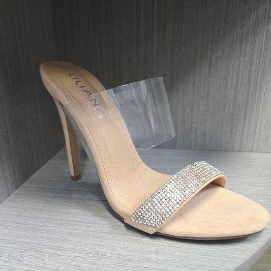 Clear & Bling Strap Heel