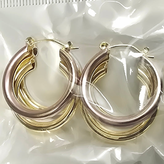 3 Tones Hoop Earring