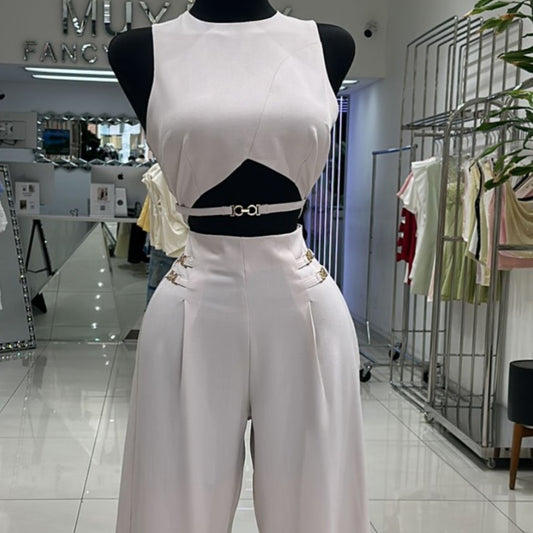 white woven set blouse pants
