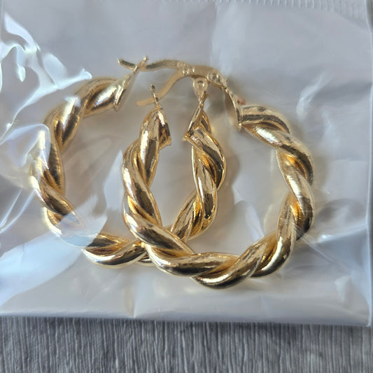 Gold Rope Hoops