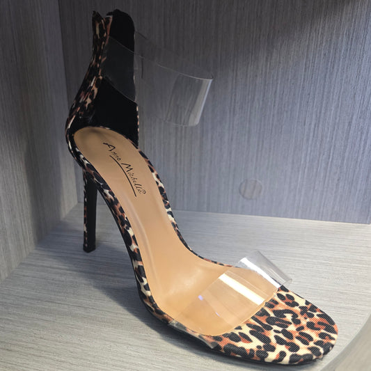 Cheetah Clear Strap Heel