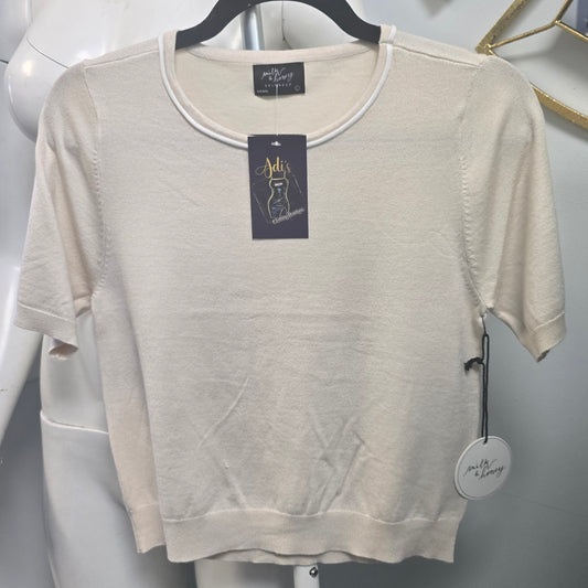 Milk & Honey Tan With White Stripe Knitwear